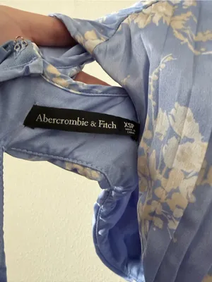 Abercrombie A&F Giselle Pleated Blue Cutout Dress XSP thumbnail 10