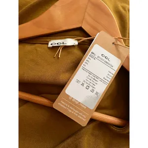 OGL Surplice Top Asymmetrical Hem Eco Mousse Brown Size Small NEW thumbnail 6