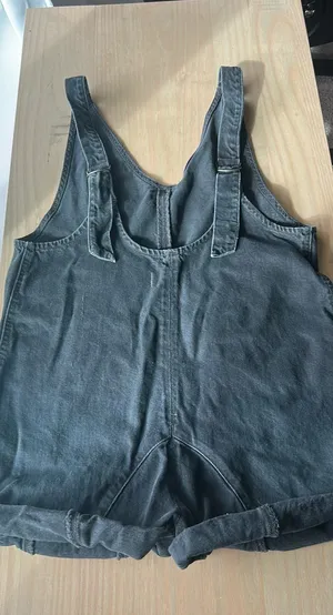 Free People Overall Shorts Black thumbnail 4
