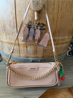 ALDO Blush Pink Convertible Shoulder Bag / Crossbody w Cherry Charm/Cardholder thumbnail 2