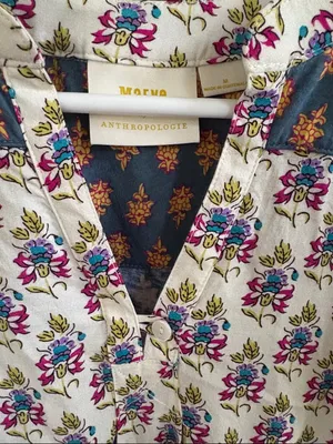 EUC Anthropologie Maeve Mandan Mixed Print Top Size Medium thumbnail 6