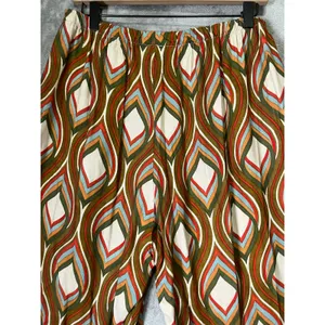 Bryn Walker Geometric Print Wide Leg Pull On Pants Artsy Boho Large Lagenlook thumbnail 4