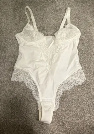 Amazon White Lace Bodysuit with Adjustable Straps thumbnail 1