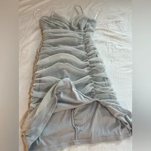 Lulu's Shimmering Silver Ruched‎ Mini Dress thumbnail 8