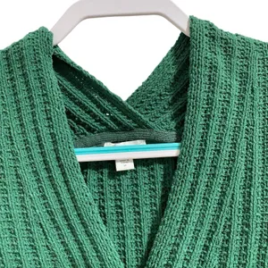 J Jill Sweater‎ Women Medium Green Chenille Knit V Neck Pullover Lucky Feminine thumbnail 4