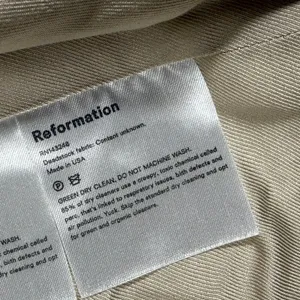 Reformation XS Tan Pinstripe Cropped‎ Blazer Single Button Deadstock Viscose thumbnail 7