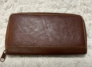 Faux, leather wallet Brown thumbnail 1