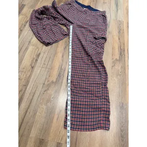Aerie Plaid Pajama Pants Women's Small Red Navy Cotton Viscose Lounge Sleepwear thumbnail 7