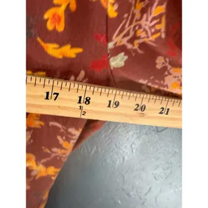 North River Outfitters Womens L Brown Orange‎ Leaf Print Cotton Button Top Fall thumbnail 5