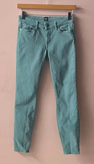 GAP Women's Teal Low Rise Skinny Jeans Size 24 thumbnail 1