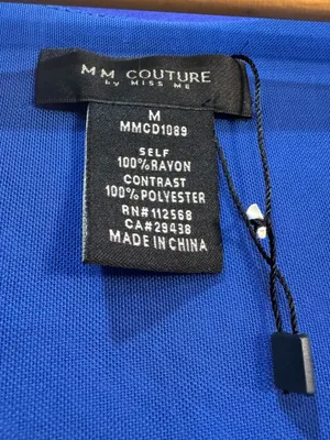 Blue Miss Me Couture Shirred Front Dress Size M NWOT thumbnail 6