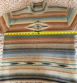 VTG Lauren Ralph Lauren Hand Knit Serape Sweater 100% Lambswool Size: L thumbnail 6
