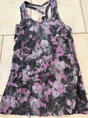 lululemon athletica Floral Tank Top - Black and Purple thumbnail 1