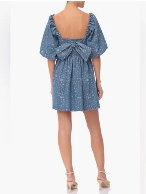 Avec Les filles Heart Puff Sleeve Babydoll Minidress size xs thumbnail 2