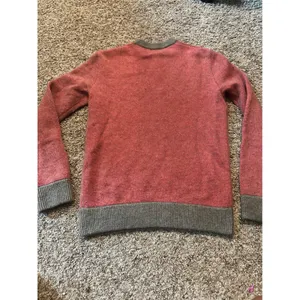 Club Monaco Italian Cashmere Sweater‎ Coral Pink Grey Trim Crew Neck XS q2645 thumbnail 5