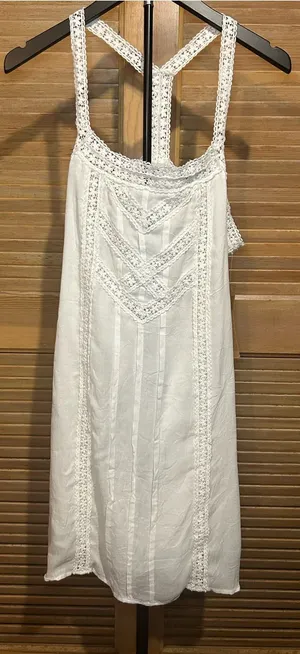 Kersh White Crochet-Trim Mini Dress NWT Size XL thumbnail 1
