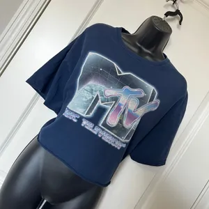 Women's Blue MTV Crop Top XL thumbnail 1
