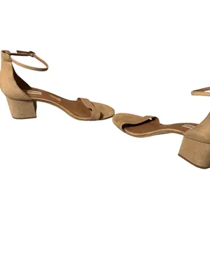 Steve Madden Irenee Tan Suede Ankle Strap Block Low Heel Sandals Womens Size 11 thumbnail 6