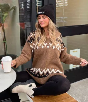 Old Navy Brown Cozy Knit Sweater thumbnail 2