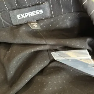 NWT EXPRESS Striped Relax Fit One Button Blazer Medium Black Medium thumbnail 5