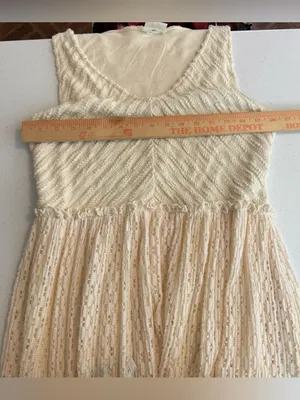 Meadow rue by Anthropologie Florence cream crochet midi dress size medium bridal thumbnail 5
