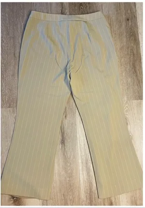 Jones New York Signature Tan and White Pinstripe Pants thumbnail 3