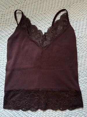 & Other Stories Brown Lace Tank Top thumbnail 1
