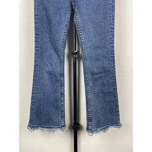 BDG Medium Blue Wash Exposed Button Fly Denim Crop Flare Jeans‎ Size 24 thumbnail 3