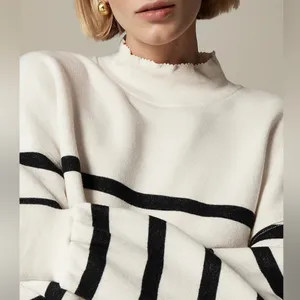 J Crew Heritage terry mockneck sweatshirt in stripe thumbnail 4