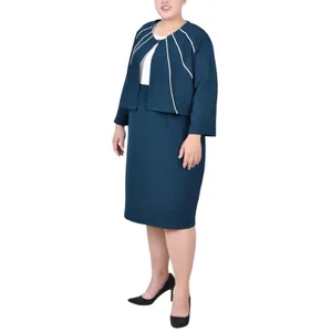 NWT Ny Collection Womens Plus Size 3/4 Sleeve Jacket and Dress Mallard Green 16W thumbnail 3