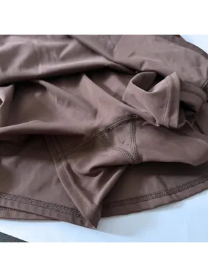 Mocha Brown Golf Skort Small Stretchy Mini Tennis Skirt Slit Athleisure Preppy thumbnail 3