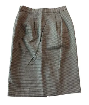 Houndstooth Pattern Pencil Skirt Black Size 10 thumbnail 1