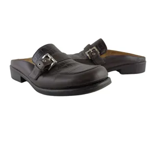 Liz Baker Womens Cheyenne 024-2281‎ Brown Buckle Slip On Mules Shoes Size US 8M thumbnail 3