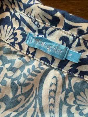 J. McLaughlin Women’s Blue Paisley Shirt Dress - Size Medium - C4-122 thumbnail 2