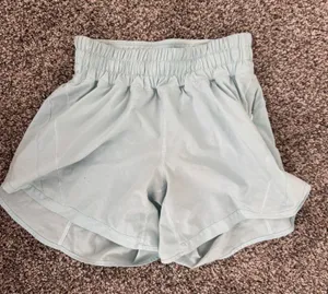 Light blue high waisted lululemon shorts thumbnail 1