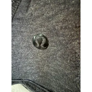 Lululemon Heathered Charcoal Grey 2-in-1‎ Open Back Tank Top with Shelf Bra thumbnail 4