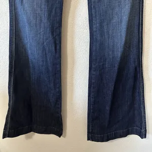 7 For All Mankind Button Fly Flare‎ Leg Jeans Womens Size 27 Dark Wash Stretch thumbnail 3