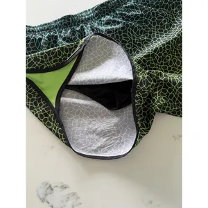 Nike Dri-FIT Running Shorts Womens Medium‎ Black Neon Green Geometric Print Gym thumbnail 3