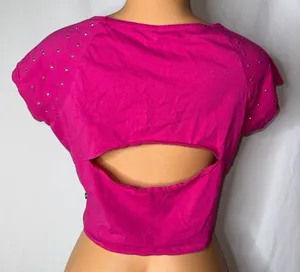 Nicki Minaj Hot pink cropped tee thumbnail 3