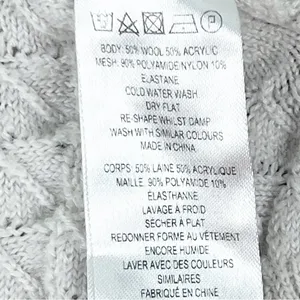 FRENCH CONNECTION Off White Wool Blend Mesh Sleeves Textured Sweater Small thumbnail 4