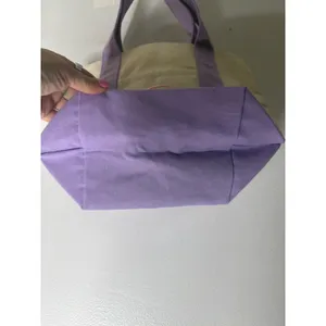 NWOT Trader Joe's‎ Pastel Mini Tote canvas purple thumbnail 3