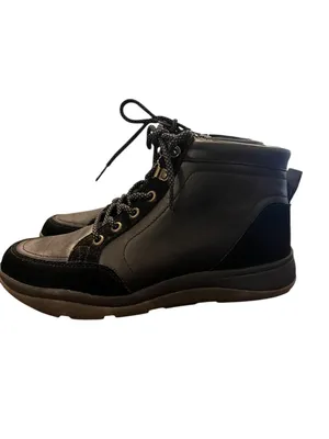 Vionic Women’s Whitley Black Leather Water Repellent Ankle‎ Sneaker Boots Size 7 thumbnail 3