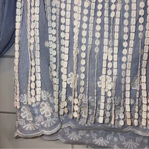 Alexis blue/white off the shoulder blouse White Lace Embroidered Small thumbnail 4