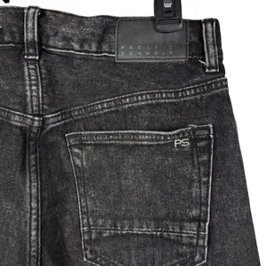Pacsun SZ 30 Vintage Loose Crop Jeans Button-Fly Hi-Rise Seamed Leg Frayed Black thumbnail 7