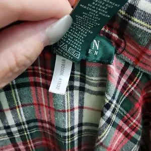 Ralph Lauren‎ Plaid Flannel Pajama Top Cozy Button-Down Sleepwear thumbnail 3