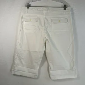 Charter Club White Bermuda Shorts Womens 16 Regular Stretch Cotton Cuffed Hem thumbnail 2