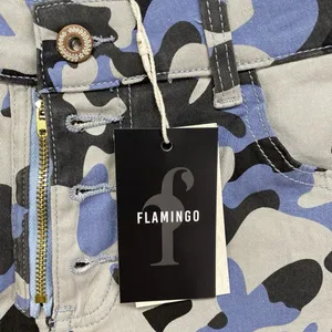New Flamingo Shorts Womens S Carpenter Bermuda Blue‎ Camo button/zip fly thumbnail 7