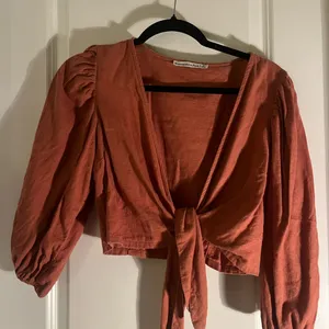 Rust Tie-Front Blouse thumbnail 1