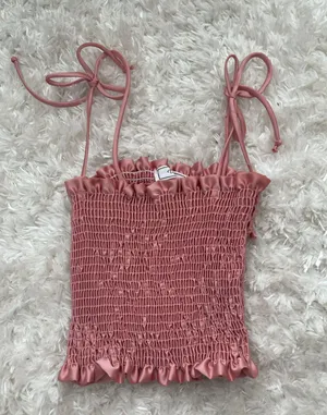 These Three Boutique pink tie crop top thumbnail 1