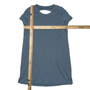 NWOT Lululemon Day Tripper Mini Dress Pima Cotton Blue Open Back Size 4 thumbnail 9